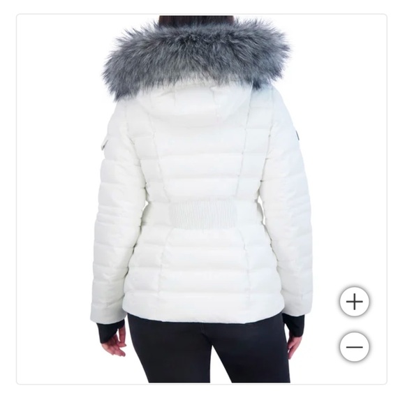 Nautica Size XXL White Ladies' Puffer with Faux Fur Hood NWT - Picture 3 of 6